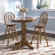 Liberty Furniture Nostalgia Casual Dining 5 Piece Round Pub Table Set with Press Back Barstools in Medium Oak