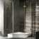 Vigo Neo-Angle Door Frameless Shower Enclosure with Base & Knob Handles
