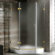 Vigo Neo-Angle Door Frameless Shower Enclosure with Base & Knob Handles