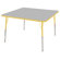 ECR4kids 48" Square Adjustable Activity Table in Gray