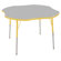 ECR4kids 48" Clover Shaped Adjustable Activity Table in Gray