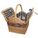 Sutherland Baskets Farmhouse Picnic Basket in Blue Plaid