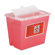 Impact Sharps Waste Receptacle, Square, Plastic, 2gal, Red                                                                          