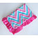 Caden Lane Ikat Chevron Pink Ruffle Blanket