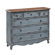 Crestview Collection Six Drawer Cabinet in Distressed Blue Grey