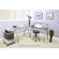 Studio Designs Futura LS Work Table in Silver and Blue Glass