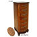 Cheungs Rattan Wooden Cabinet with Drawers and Fleur De Lis Print
