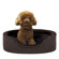 Soft Touch Faux Suede Oval Cuddler Dog Bed in Brown