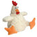 Go Dog Fat White Corduroy Rooster Dog Toy with Chew Guard