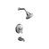 Kohler Revival Rite-Temp Pressure-Balancing Bath and Shower Faucet Trim with Scroll Lever Handle and Standard Showerarm and Flange