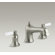 Kohler Bancroft Bath Faucet Trim for Deck-Mount High-Flow Valve with Non-DIVerter Spout and White Ceramic Lever Handles, Valve Not included