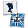 Naked Decor Princess Reversible Pillow in White and Blue