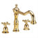 Belle Foret Roman Tub Faucet with Metal Cross Handles with Hand Shower Option