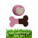 Hip Doggie Organic Cotton Crochet Bone and Ball Dog Toy Set in Pink