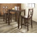 Crosley Three Piece Pub Dining Set with Tapered Leg Table and X-Back Barstools in Vintage Mahogany