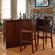 Crosley Mobile Folding Bar in Vintage Mahogany with 30" X-Back Stool in Mahogany