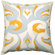 The Sandor Collection Wind and Water Square Pillow in White / Grey / Orange and Shell White