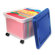 Innovative Storage Design Rolling File Tote, 18"x14"x10-9/10", Clear w/ Blue Lid