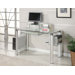 Glass Computer Desk with Tower Shelft