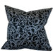 Faux Silk Square Decorative Pillow in Black and White