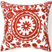 Siggi Suzani Cotton Square Pillow in Red/White
