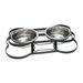 Wrought Iron Bone-Shaped Double Diner Dog Bowl