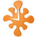 Mini Splat Clock in Orange
