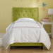 Tufted Micro-Suede Youth Bed in Kiwi