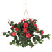 Silk Hibiscus Plant with Hanging Basket in Red