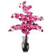 Phalaenopsis with Vase Silk Flower Arrangement in Dark Pink