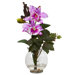 Mini Cattleya with Fluted Vase Silk Flower Arrangement in Lavender