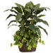 4' Double Bird of Paradise with Vase and Pothos Silk Plant