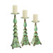 Embossed Medallion Metal Candlesticks (Set of 3)
