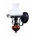Restoration One Light Wall Sconce in Blackened Iron and Walnut