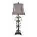 Teak Crystal Drop Table Lamp in Durand