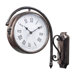 Antique Double Sided Wall Clock in Bronze
