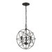 Restoration 3 Light Globe with Crystal Foyer Pendant