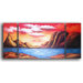 Hand Painted 'Ancient Lake' Canvas Art