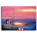 Hand Painted 'The Bay Bridge' Canvas Art