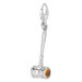 Sterling Silver Gavel with Stone Sides Charm