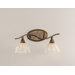 Swoop 2 Light Bathroom Bar with Gold Ice Glass Shade