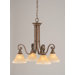 Curl 4 Light  Chandelier with  Crystal Glass Shade