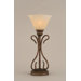 Swan Table Lamp with 7" Amber Marble Glass Shade