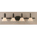 Elegant&eacute; 4 Light Bath Bar with 7" White Marble Glass