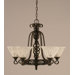 Elegant&eacute; 5 Light Up Chandelier with Glass