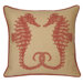 Seahorses Decorative Pillow in Coral Sand