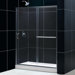 Infinity Plus Sliding Shower Door and Amazon Shower Base with Left Drain