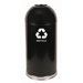 Metal Series 15 Gallon Open Dometop Recycling Container with Galvanized Liner and Recycle Logo