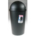 12 Quart Black Round Swing-Top Wastebasket