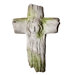 Religious Christ's Face on Wooden Cross Statue